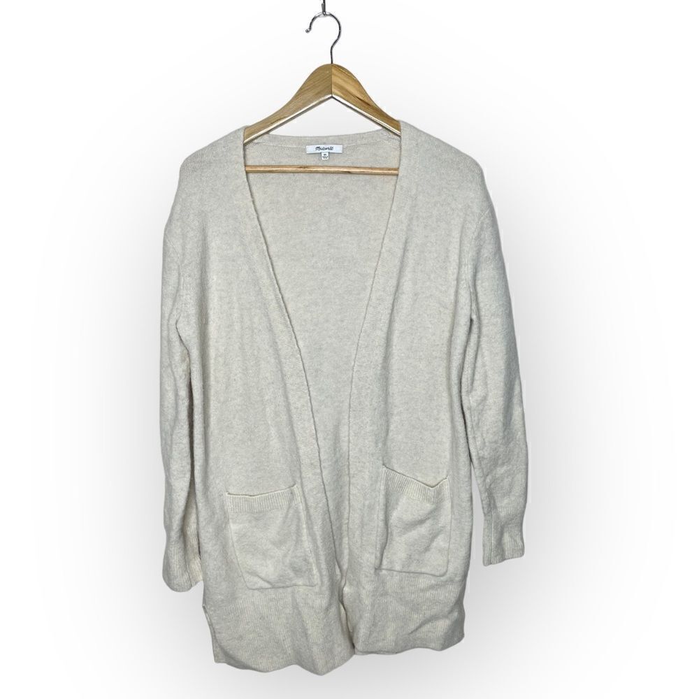 Madewell Kent Cardigan Sweater Ivory Coziest Yarn Wool Alpaca XS G9611